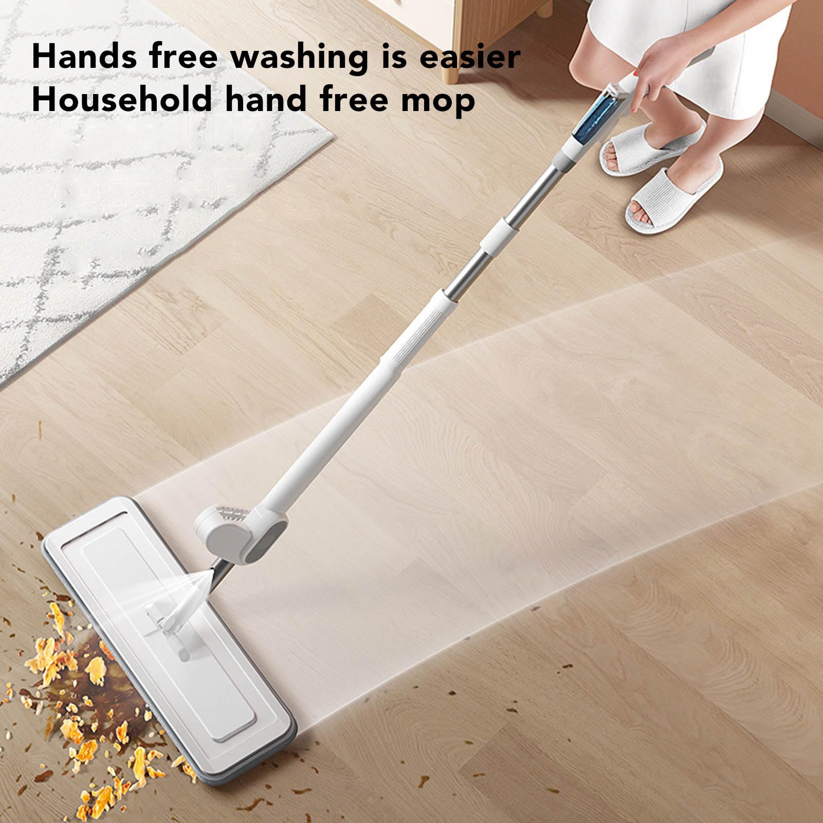 Trapeador en Aerosol, Trapeador Plano Seco y Húmedo 2 en 1 con Paño Lavable Extraíble para Limpieza de Pisos del Hogar (Paneles de 36 cm.)