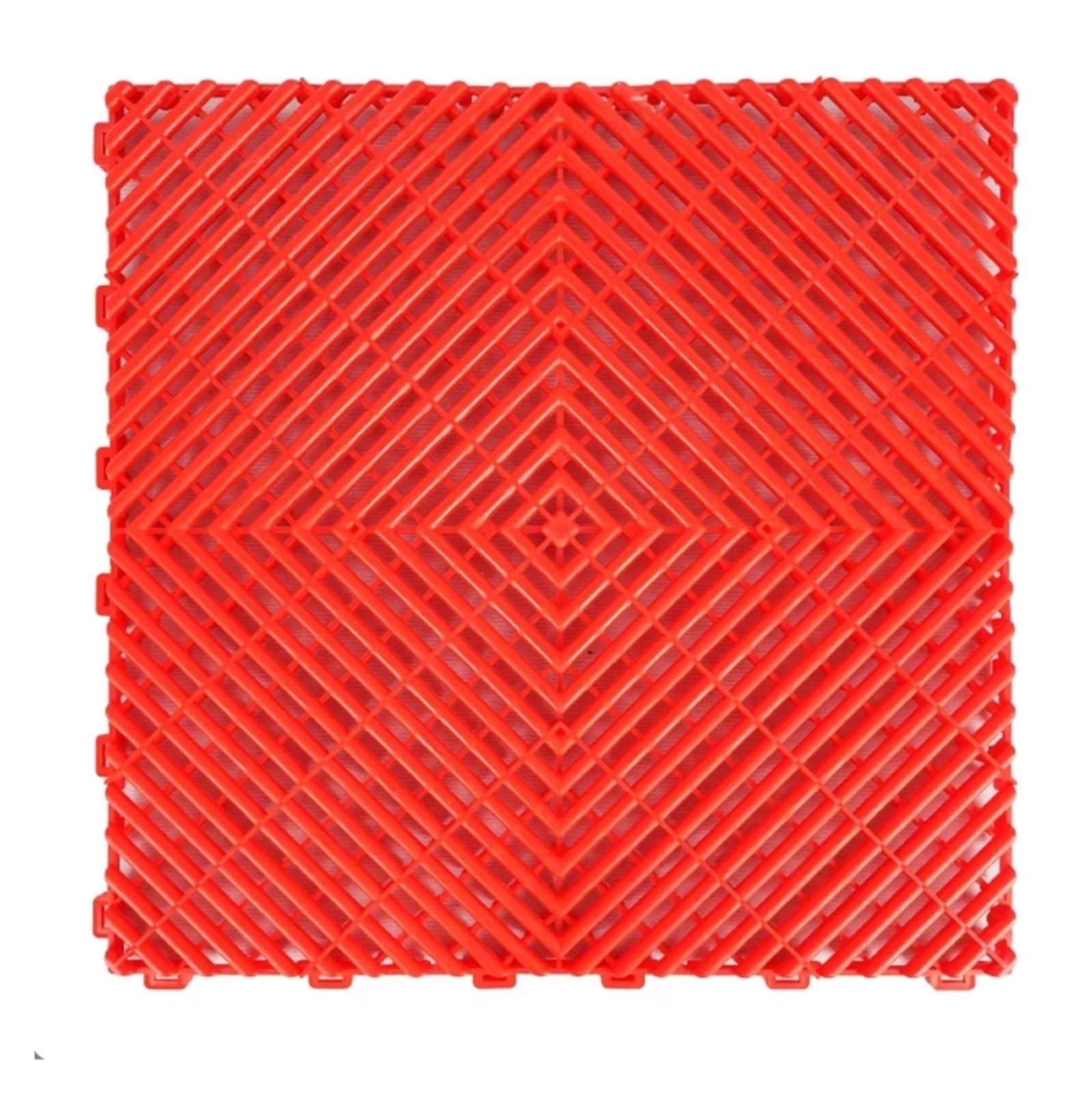 Carrelage de garage plastique emboîtable rouge drainant pour lavage auto