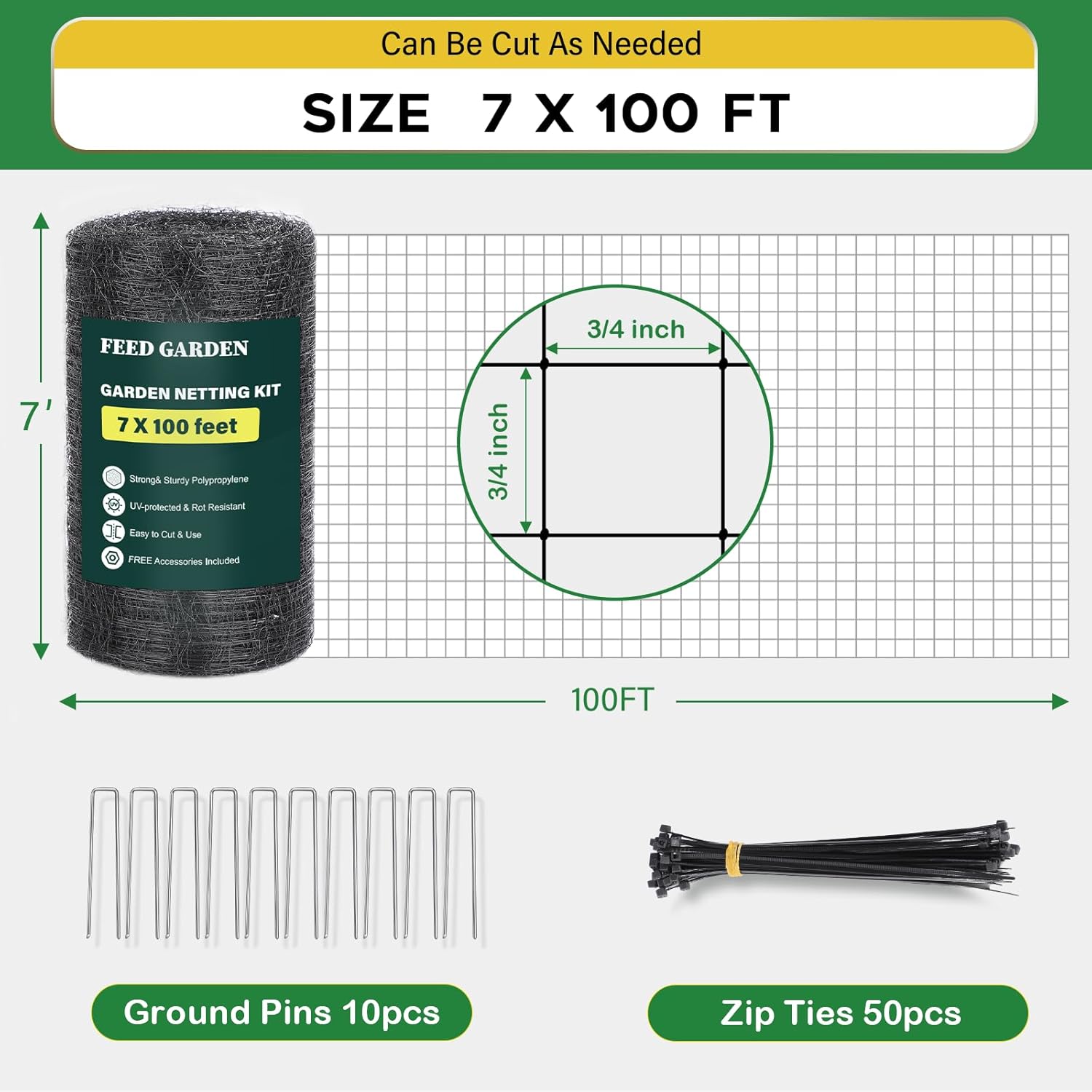 FEED GARDEN Deer Netting & Yard Waste Bags Bundle