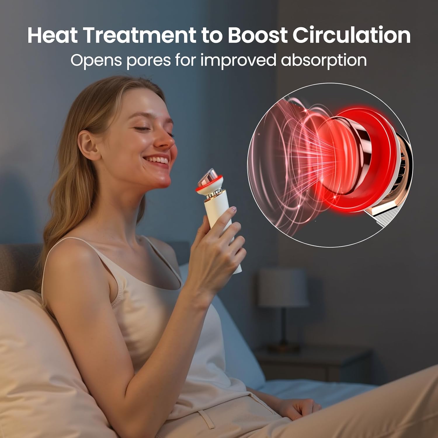 Radiant Renewal Skincare Wand – HD-44 Face & Eye Massager for Depuffing, Dark Circles, and Glowing Skin | Heat & Cooling Therapy, Facial Roller, Eye Care Tool for Women