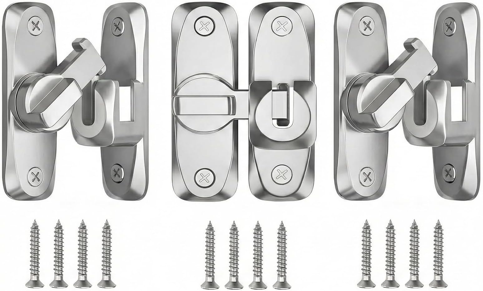 3 PCS Small 90/180 Degree Door Lock Sliding Door Latch Locks Gate Latch Flip Sliding Barn Door Lock for Bathroom Garage Garden Window Barn Door Sliding Door Locks