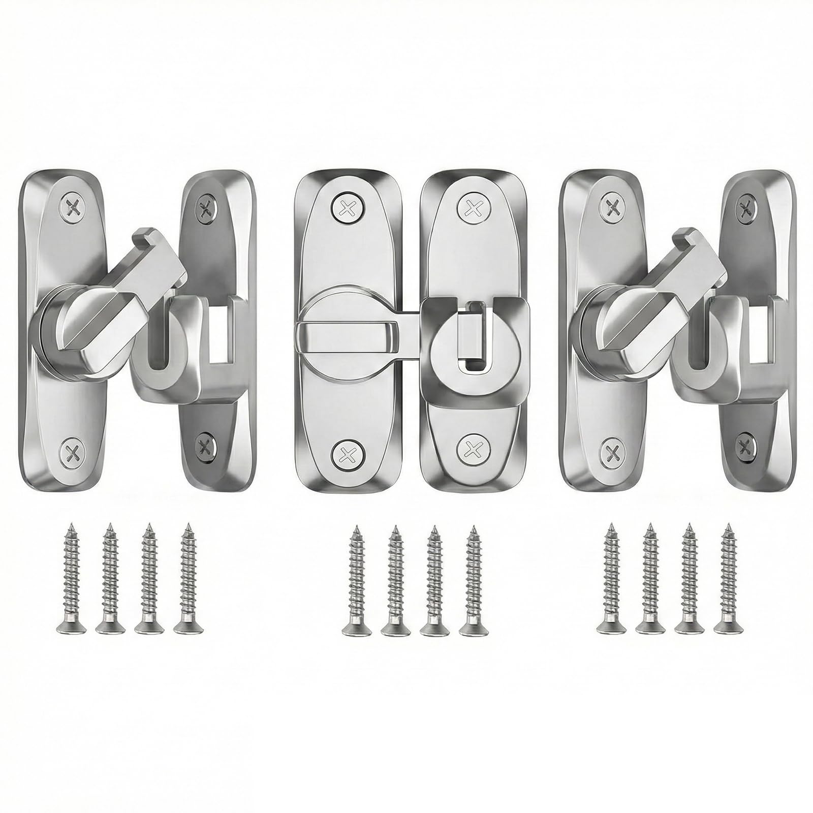 3 PCS Small 90/180 Degree Door Lock Sliding Door Latch Locks Gate Latch Flip Sliding Barn Door Lock for Bathroom Garage Garden Window Barn Door Sliding Door Locks