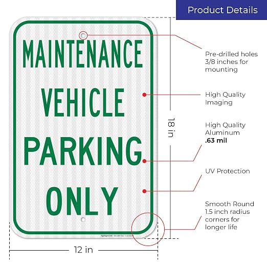 Cartel para Estacionamiento de Vehículos - 12x18 pulgadas miniatura 3