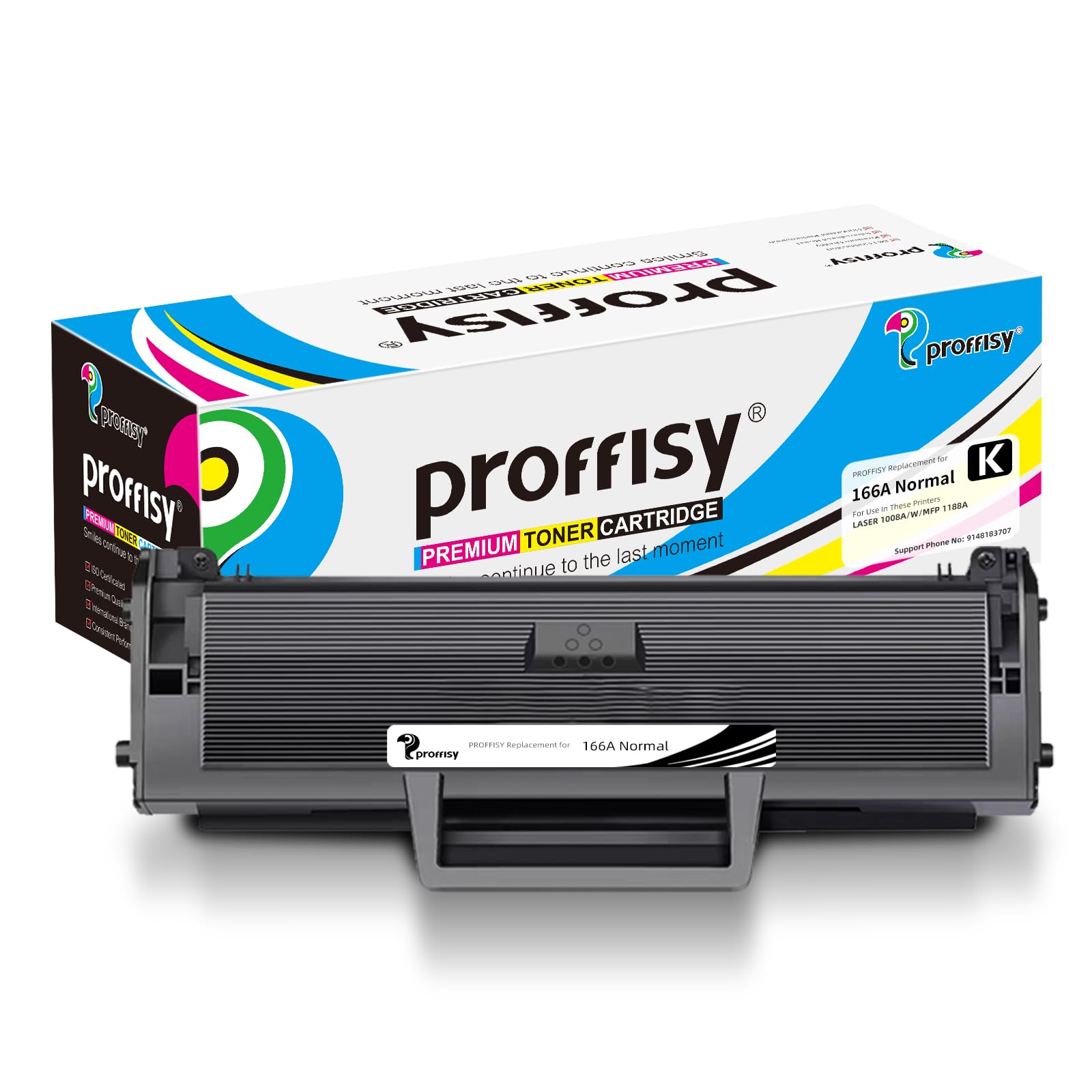 proffisy 166A Toner Cartridge, 1500 High Yield Pages, 166A Toner Cartridge Compatible with HP Laser MFP 1188nw/1188w/1188pnw/MFP 1188a/1136W, 1008a/1008w-1Pcs