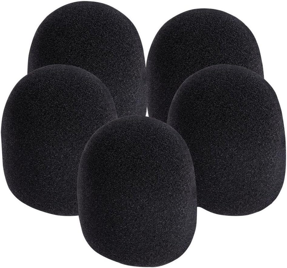 on-Stage Pack of 5 Foam Microphones Ball Type Black