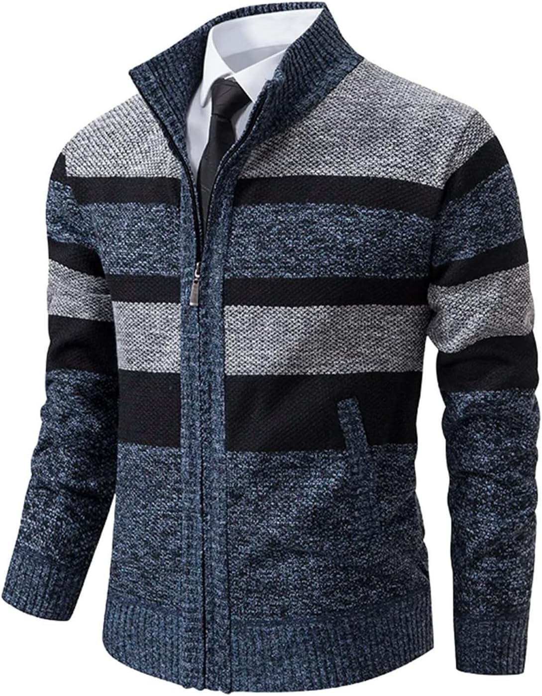 Men's Winter Cardigan Sweater Spring Koreab Trend Stand Collar Casual Sweatercoat Jumpers