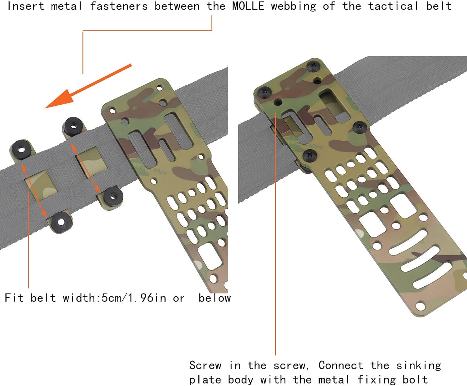 Universal Belt Loop Adapter Expansion Adjustable Multi-angle Hole Position For High/Low/Mid Ride Duty Holster