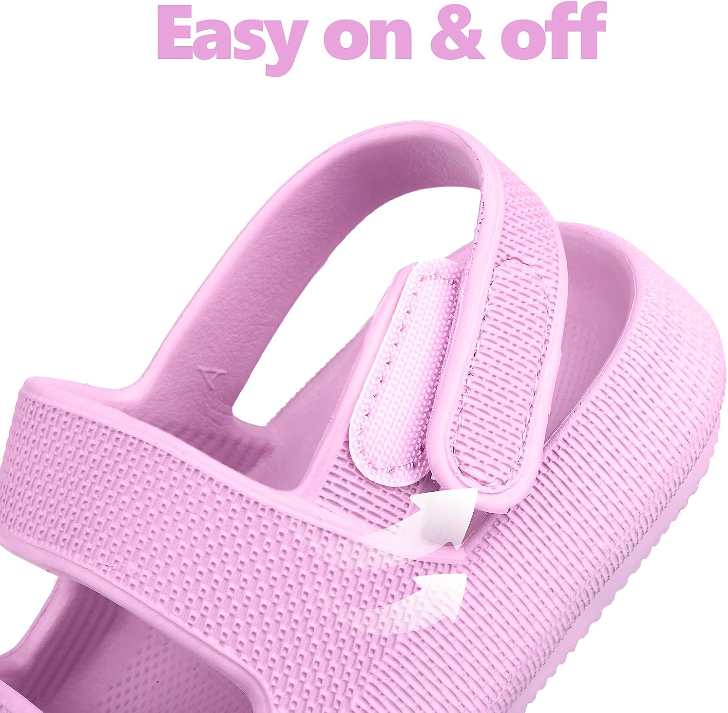 Kids Cloud Sandals丨Boys Girls Waterproof Slide Sandals丨Unisex-Child EVA Soft Thick Sole Sandals with Adjustable Backstrap丨Double Strap Summer Shoes