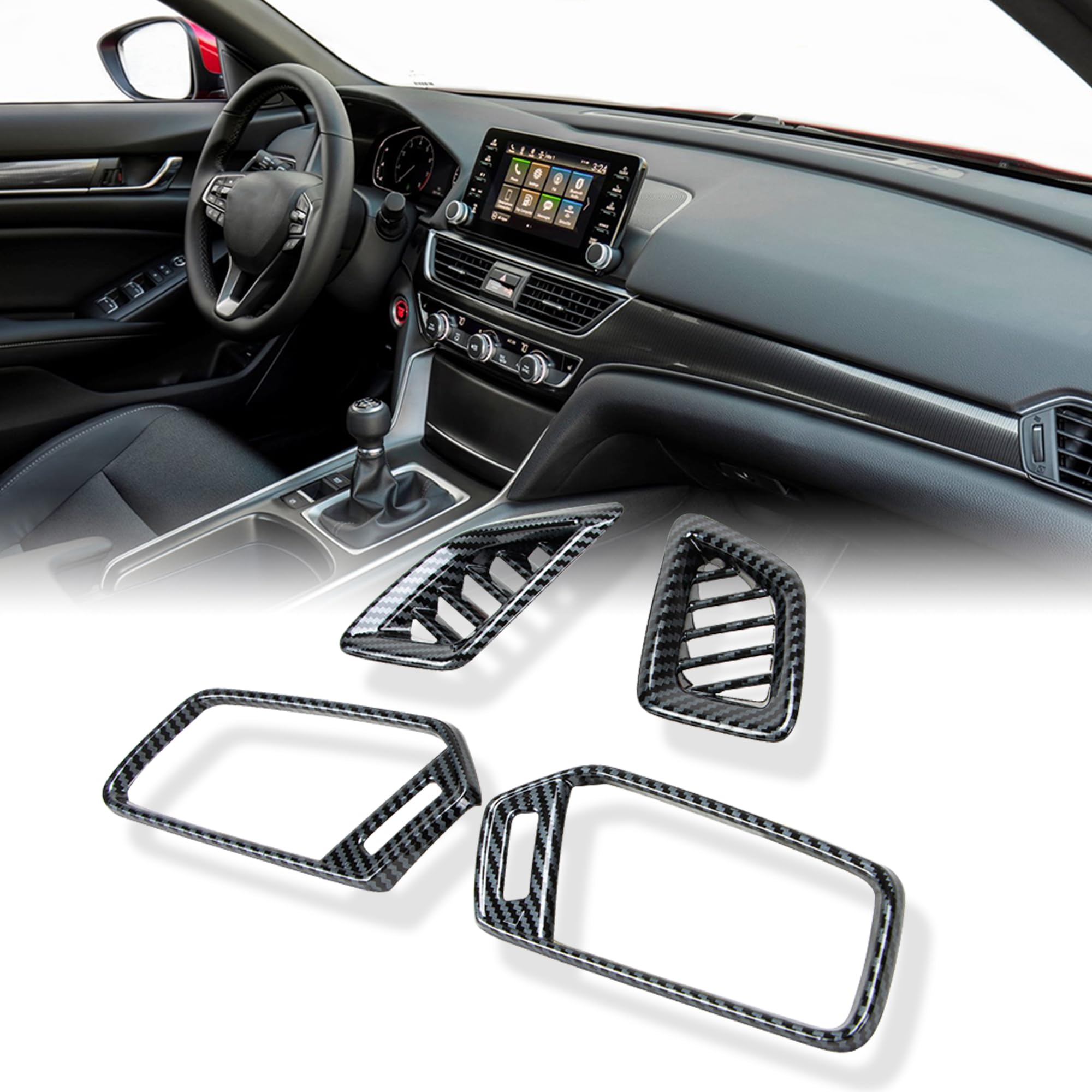 Rolling Gears Air Vent Panel Cover Compatible with 2018-2022 Honda Accord Interior Trim Accessories