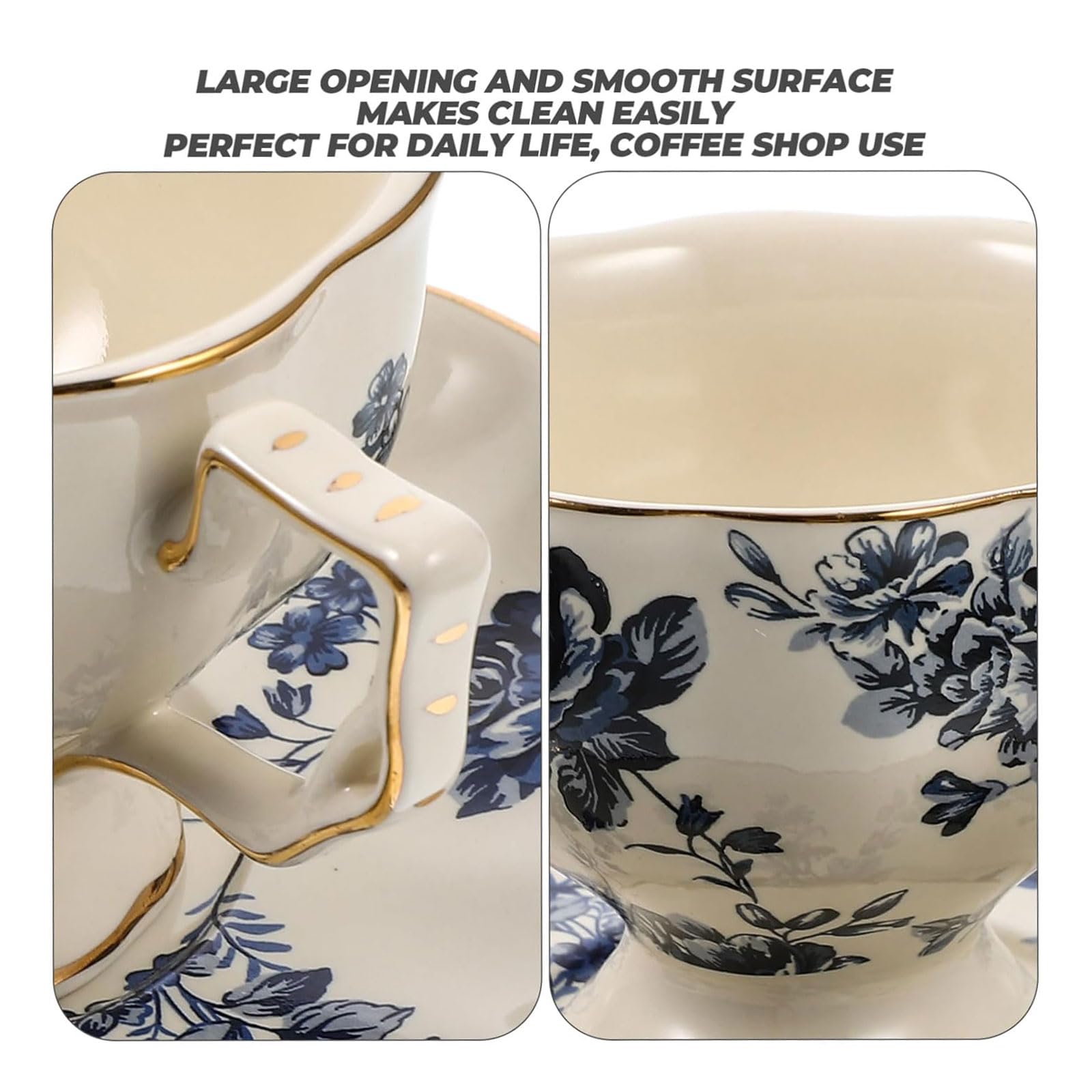 Tazza da tè 1 set set da caffè in ceramica set di piatti per ragazza in ceramica in stile europeo con piattini tazza regali vintage adatti a casa, caffetteria Tazza di caffè