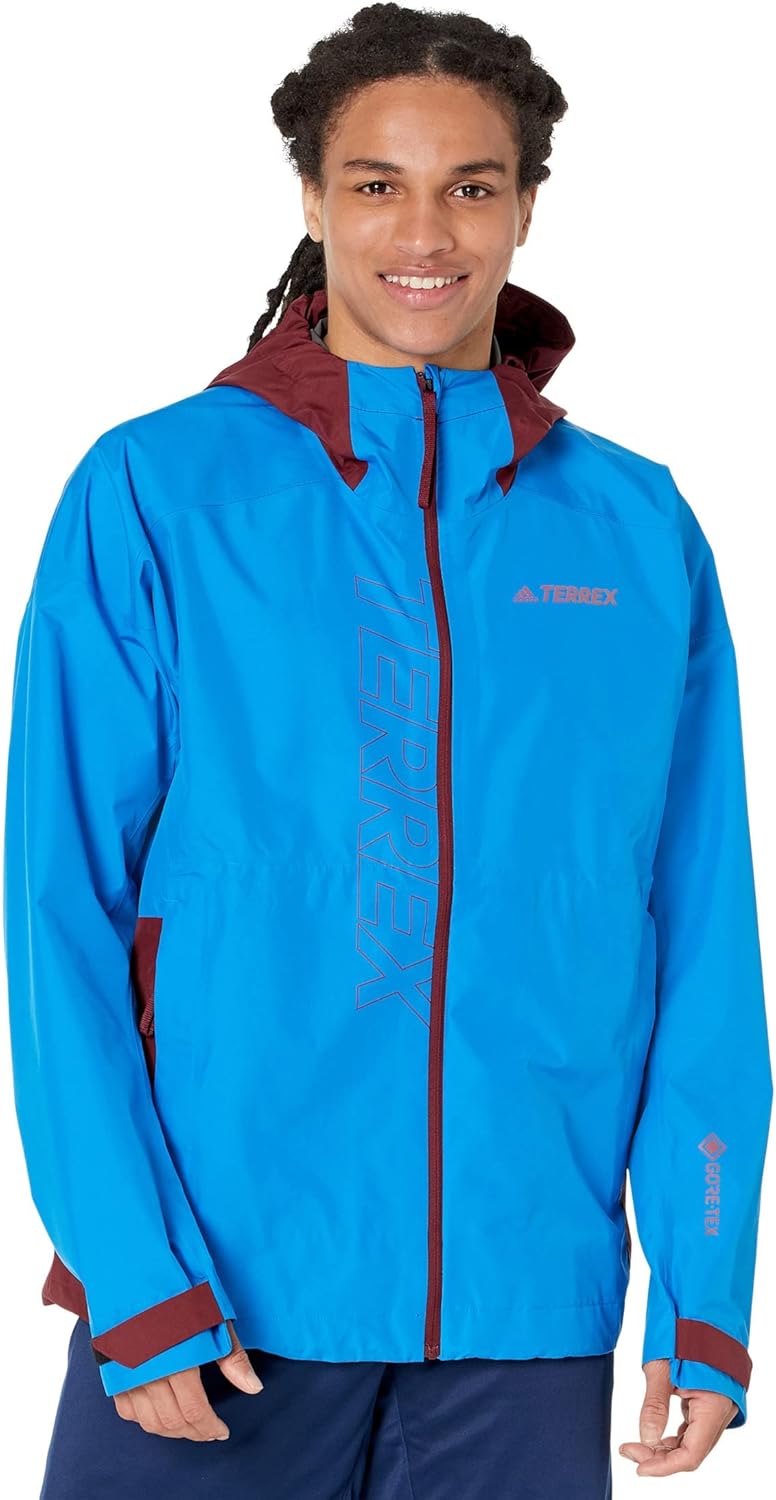 adidas Men's Goretex Paclite Outdoor Technical Rain Jacket, Shock Blue/Shadow Red - Image 2
