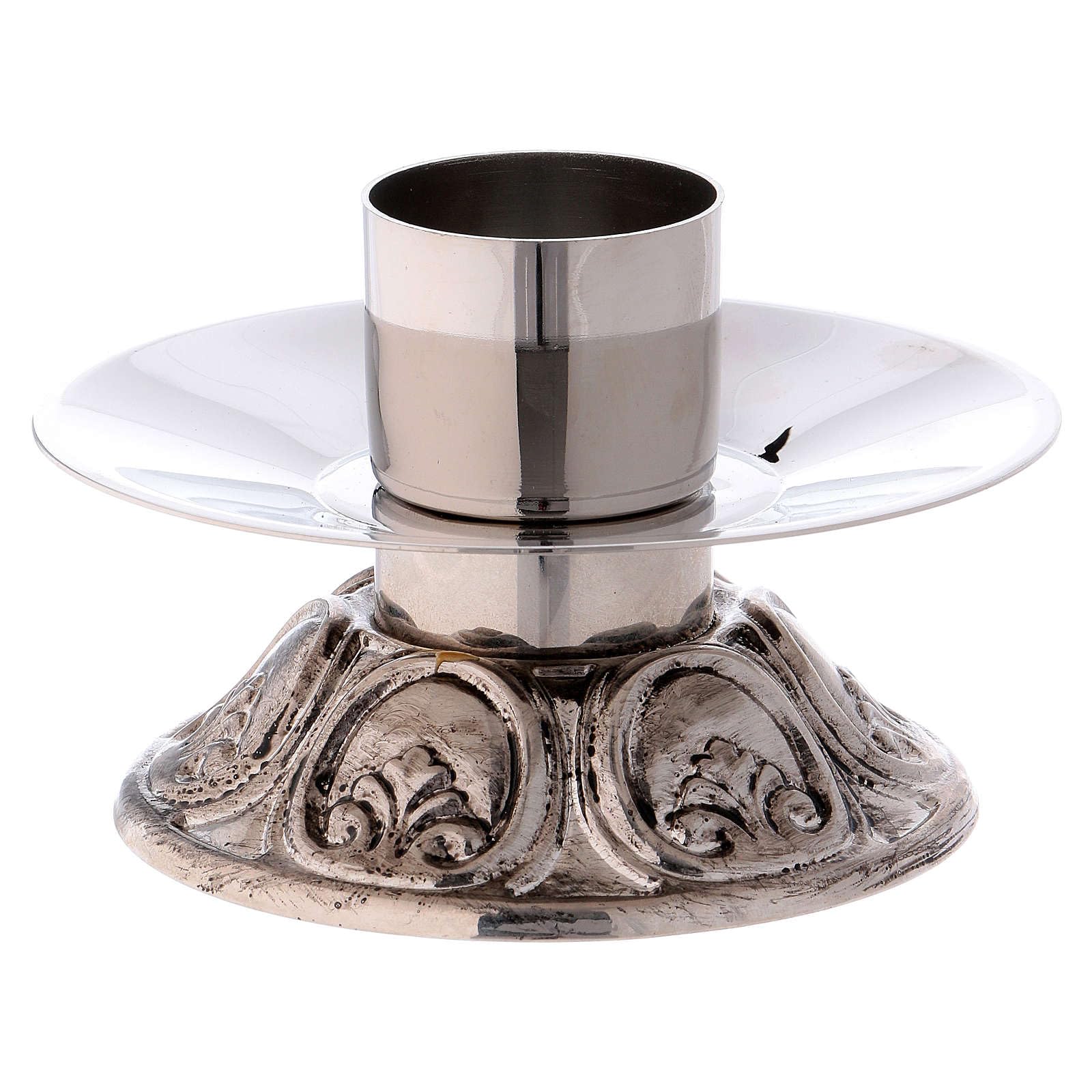 Candle Holder in Silver-Plated Brass with Tripod