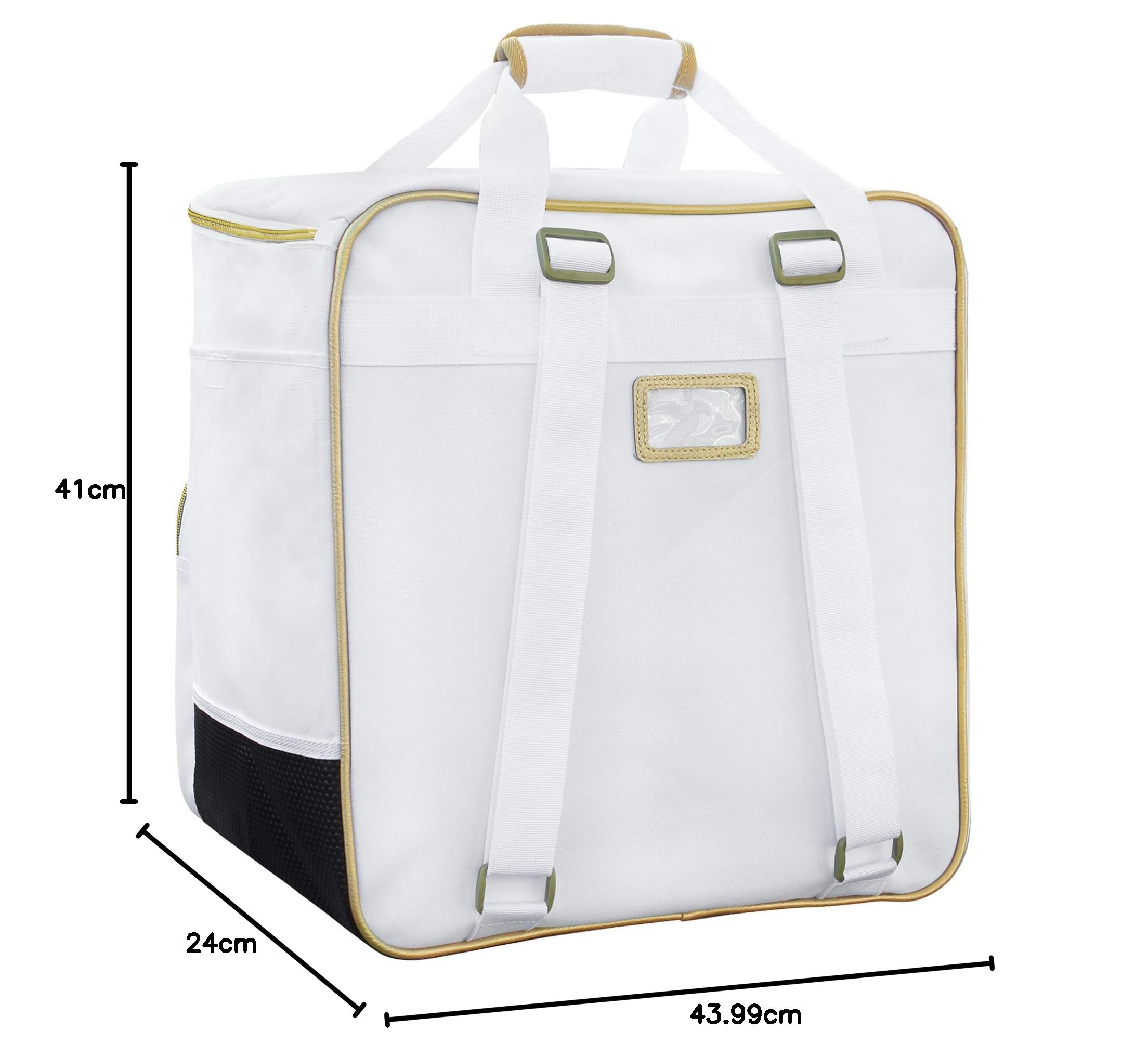 BRUBAKER St. Moritz Bolsa de Deporte Mochila para Botas de esqui Casco Accesorios Blanco Dorado
