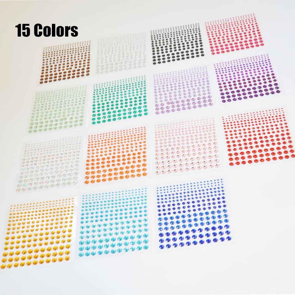 40 accessori mini adesivi con diamanti colorati all'ingrosso in