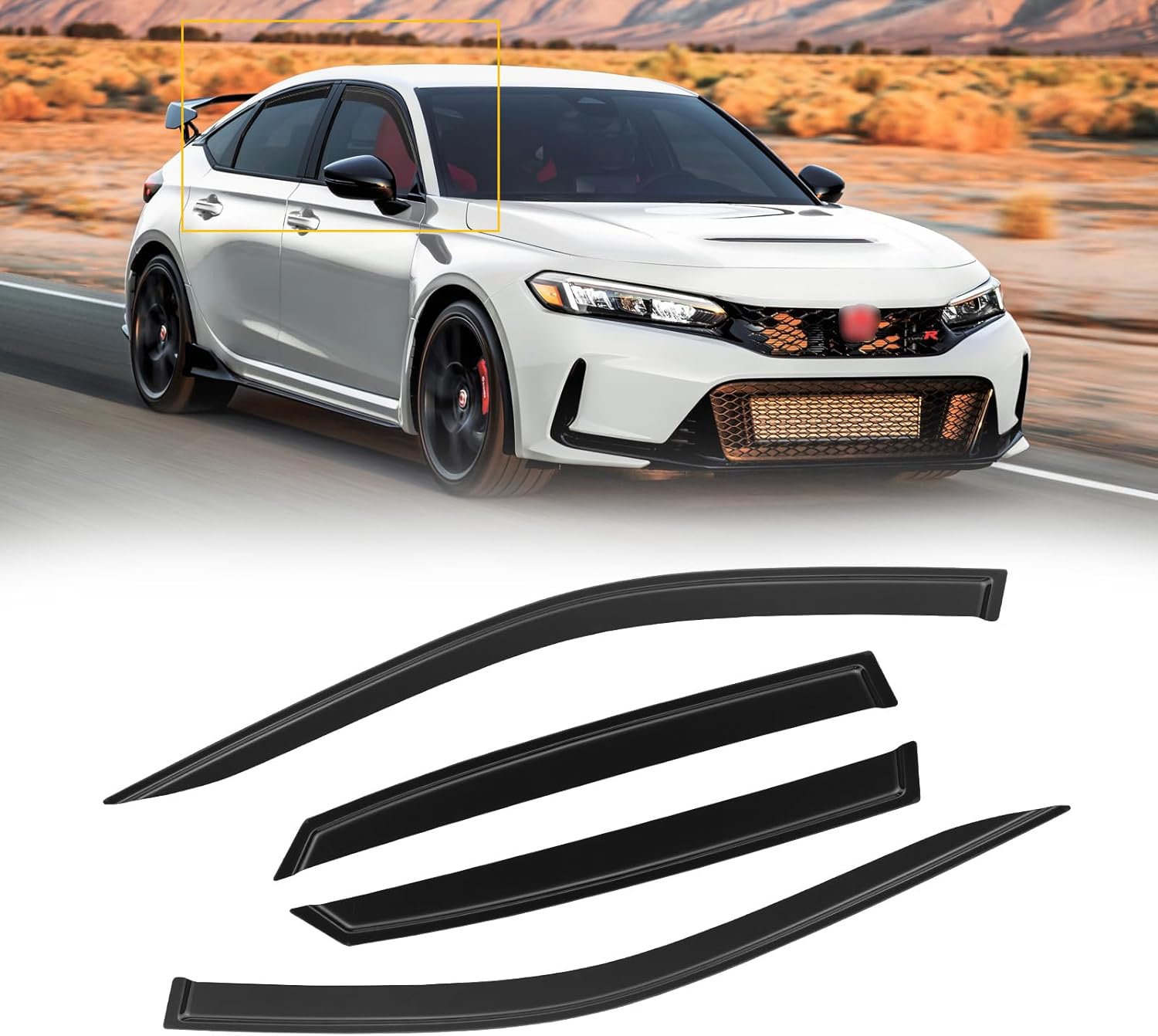 CMVT Auto Window Visors for Honda Civic Sedan 20222024, Rain Guards