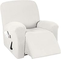 Vista 8 de PrinceDeco Funda para silla reclinable, elástica, 1 pieza, protector de muebles con parte inferior elástica para silla con bolsillo lateral, gruesa