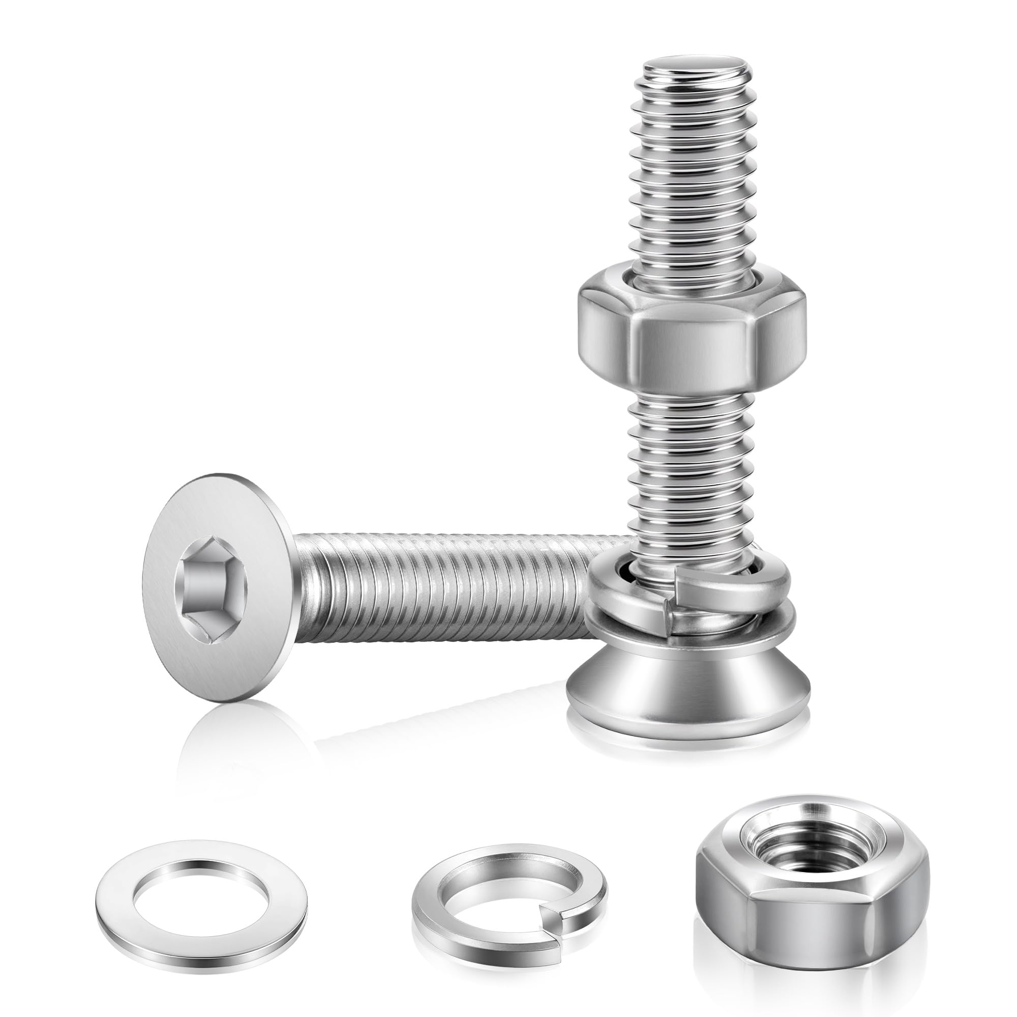 NZNSML 50 Sets Countersunk Bolts M4 x40 mm Hex Socket Countersunk Screws — image 1