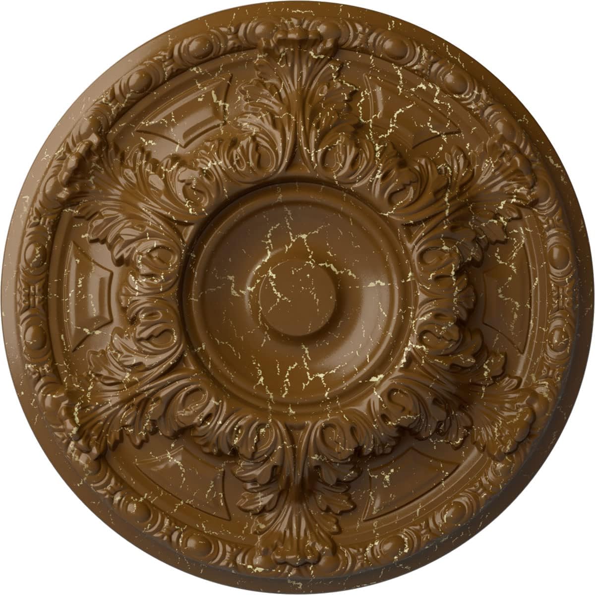 Ekena Millwork CM19GASTC Granada Ceiling Medallion, Smokey Topaz Crackle