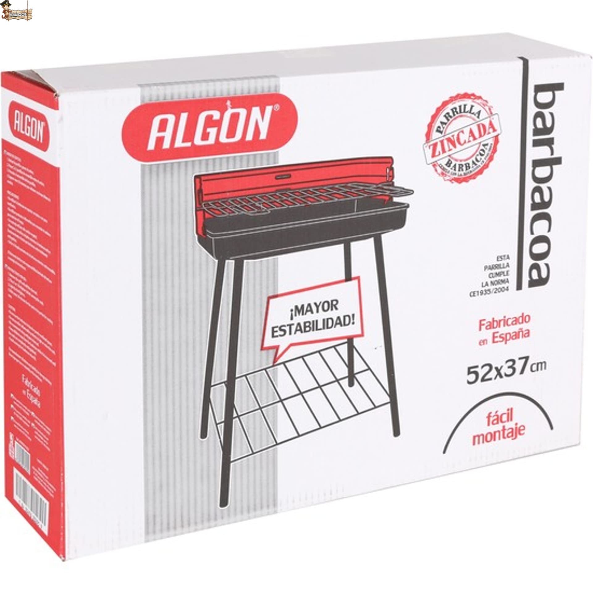 BricoLoco.com Barbacoa carbón con parrilla. Ligera y fácilmente portátil. Con patas y rejilla de refuerzo. Parrilla incluida. Para terraza, balcón, patio, jardín.