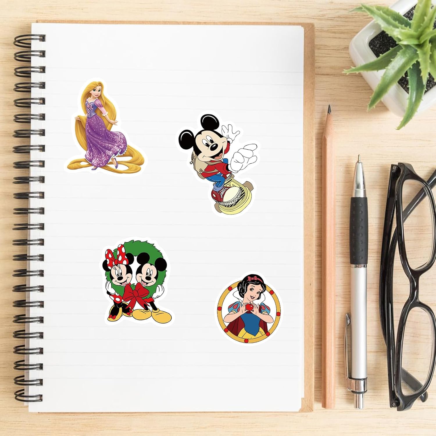 100PCS Disney Mix Cartoon Stickers, Cute Waterproof Vinyl Decal for Teen Kids Adult Girl Notebook, Laptop, Travel Case, Phone, Bike, Water Bottle, Guitar, Computer, Skateboard (100pcs dsn) - Image 2