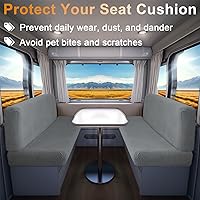 Vista 5 de leepiya 1 juego de fundas de cojín elásticas para autocaravana con 1 funda de respaldo, 1 funda de banco, lavable a máquina, ajuste universal