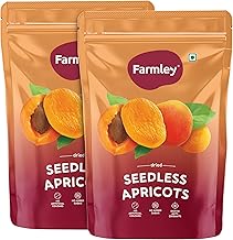 Farmley Premium Turkish Dried Apricots | 400 g | Exotics Dry Fruits, Seedless Apricots, Khumani (Pack of 2)