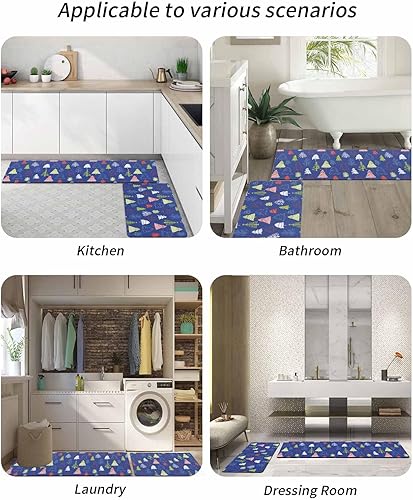 Miniatura 6 de Tapete de baño azul para árbol de Navidad, antideslizante, de secado rápido y absorbente, tierra de diatomeas, fregadero, dormitorio, cocina