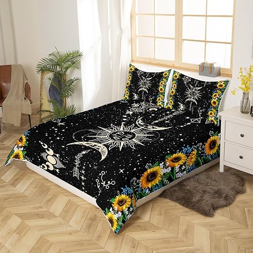 Miniatura 167 de Juego de funda de edredón de 3 piezas, diseño de hongos, diseño de hojas botánicas de acuarela y fresa, para niños, adolescentes, adultos, libélula