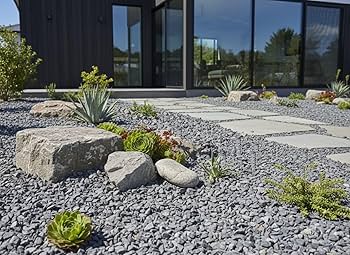 Amazon | 砕石 砂利 敷き 石 黒 庭 外構 駐車場 美濃黒砂利 敷く