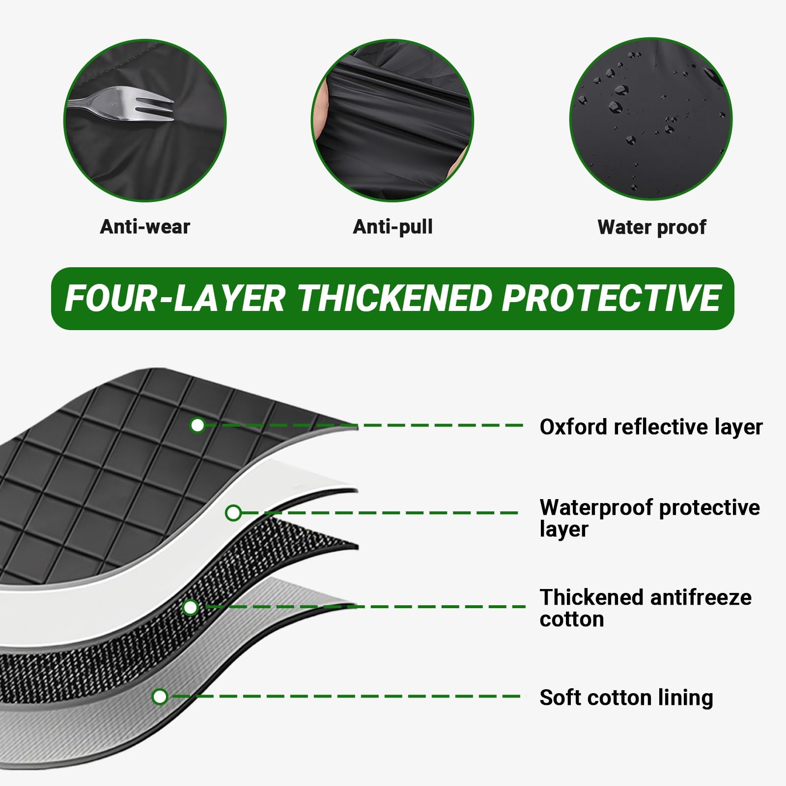 Funda Protectora Coche Exterior para Nissan Terrano II 3 Puertas | 4.080x1.775x1.735 mm,Cubierta Impermeable Transpirable Espesa Cubre Coches,Exteriores Resistente a Granizo