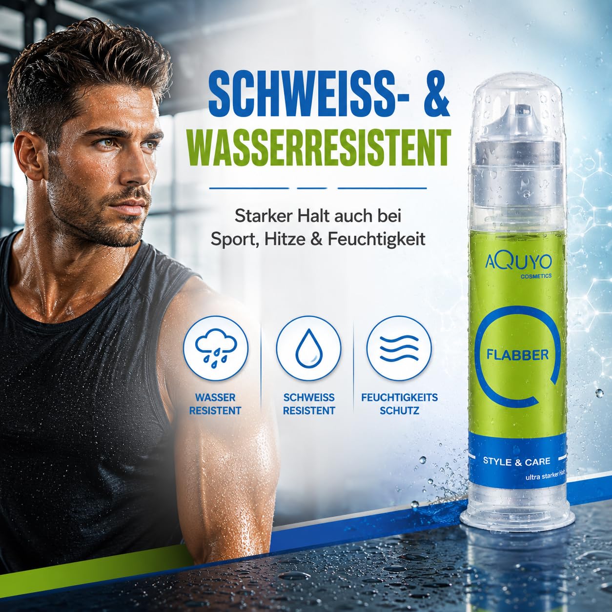 Flabber Haargel extra starker Halt | Styling Gel für perfektes Haarstyling | Haar Gel ultra starker Halt für Männer bringt sofort langanhaltende Form und Glanz ins Haar (6er Pack - 6x 100ml)