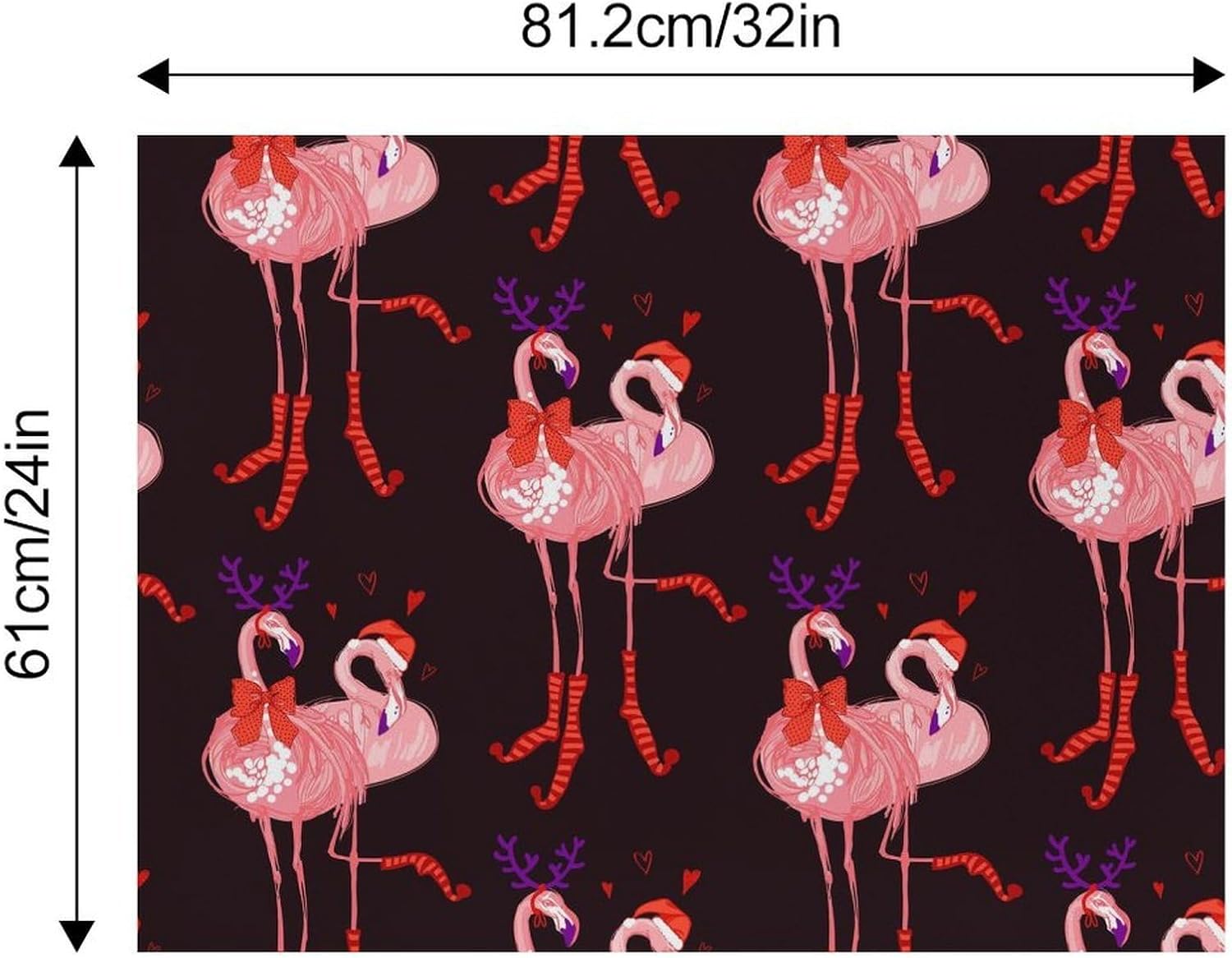 Christmas Santa and Deer Flamingo Pet Cat Dog Food Mat Non Slip Mat Water Bowl Mat Quick Dry Cat Feeding Mat 24x32inch