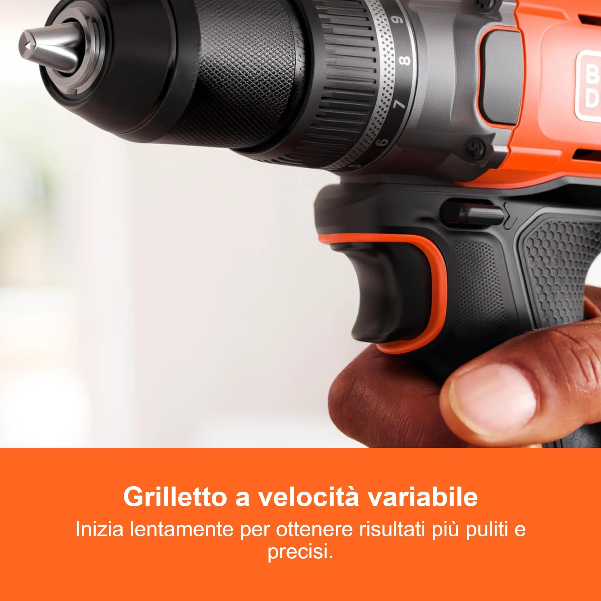 BLACK+DECKER Trapano Avvitatore Senza Fili 18V, Coppia Massima 45Nm, 2 Impostazioni di Velocità, Mandrino Autoserrante e Luce LED, BCD382XN-XJ | Coppia Massima 45Nm, 2 Impostazioni di Velocità, Mandrino Autoserrante e Luce LED