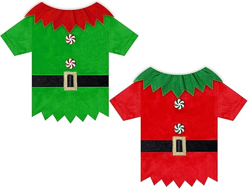 Disfraz de elfo de Navidad para perro, 2 piezas divertido disfraz de Navidad para perro con cinturón, tema de vacaciones, camisa para cachorros,