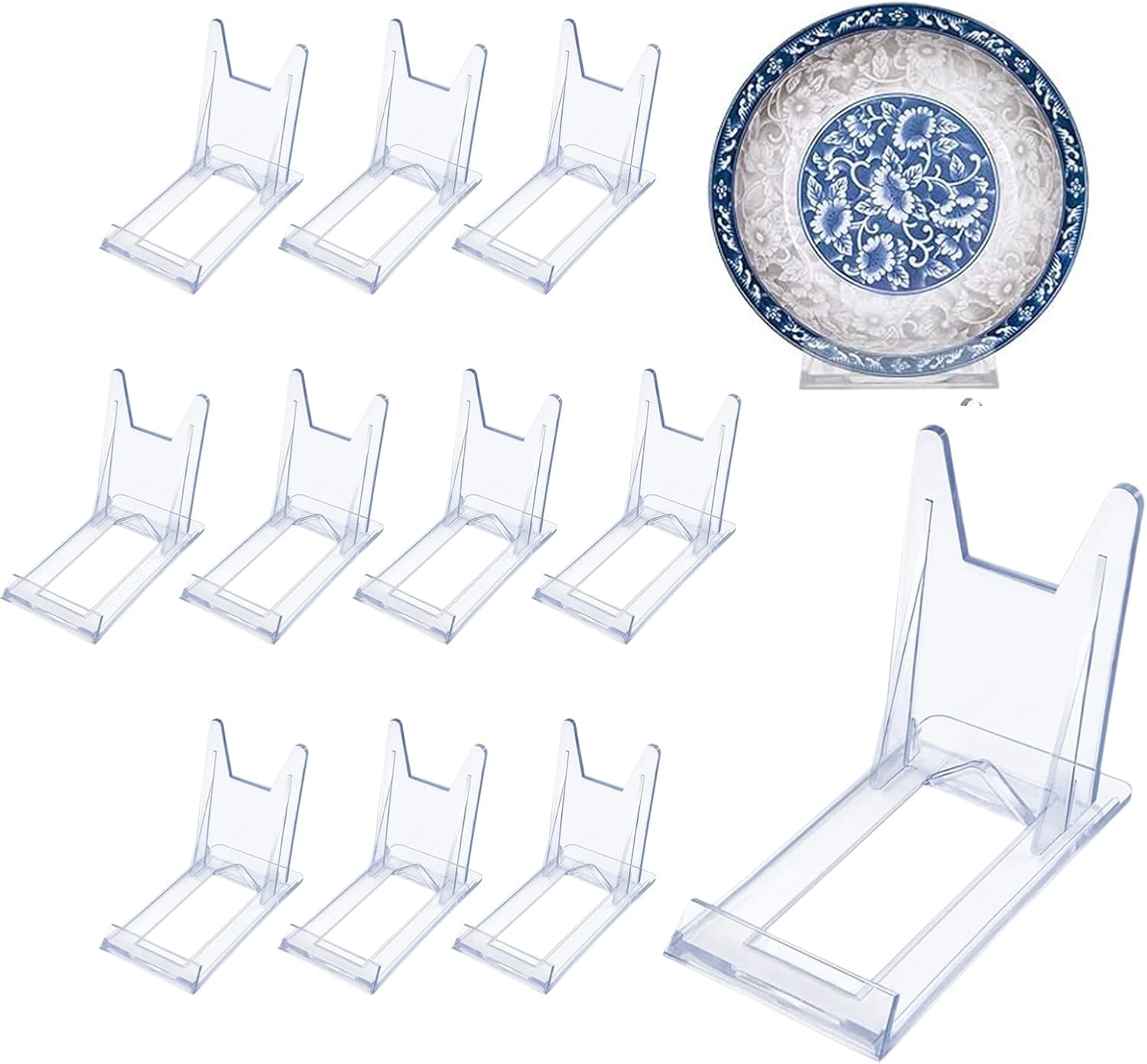 Acrylic Plate Stands，Plate Stand Plastic Stand Adjustable Decorative Plate Holder Plate Stand Decorative Stand for Display Pictures or Plate ,Home Office Supplies Festival Party Decoration(12 Pieces)