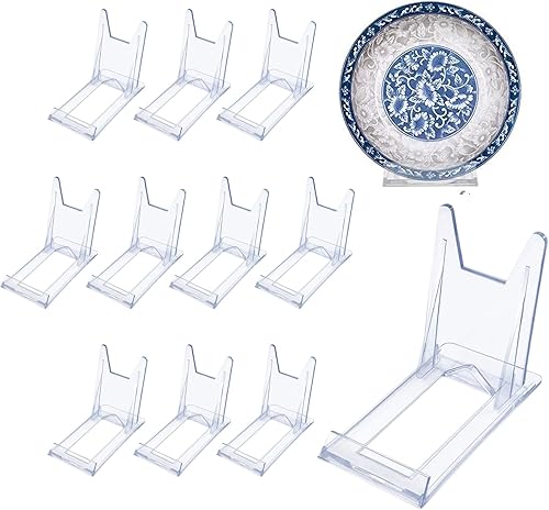 Soporte de placa de acrílico, soporte de plástico ajustable para platos decorativos, soporte decorativo para exhibir fotos o placas, suministros de