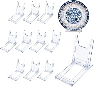 Acrylic Plate Stands，Plate Stand Plastic Stand Adjustable Decorative Plate Holder Plate Stand Decorative Stand for Display Pictures or Plate ,Home Office Supplies Festival Party Decoration(12 Pieces)