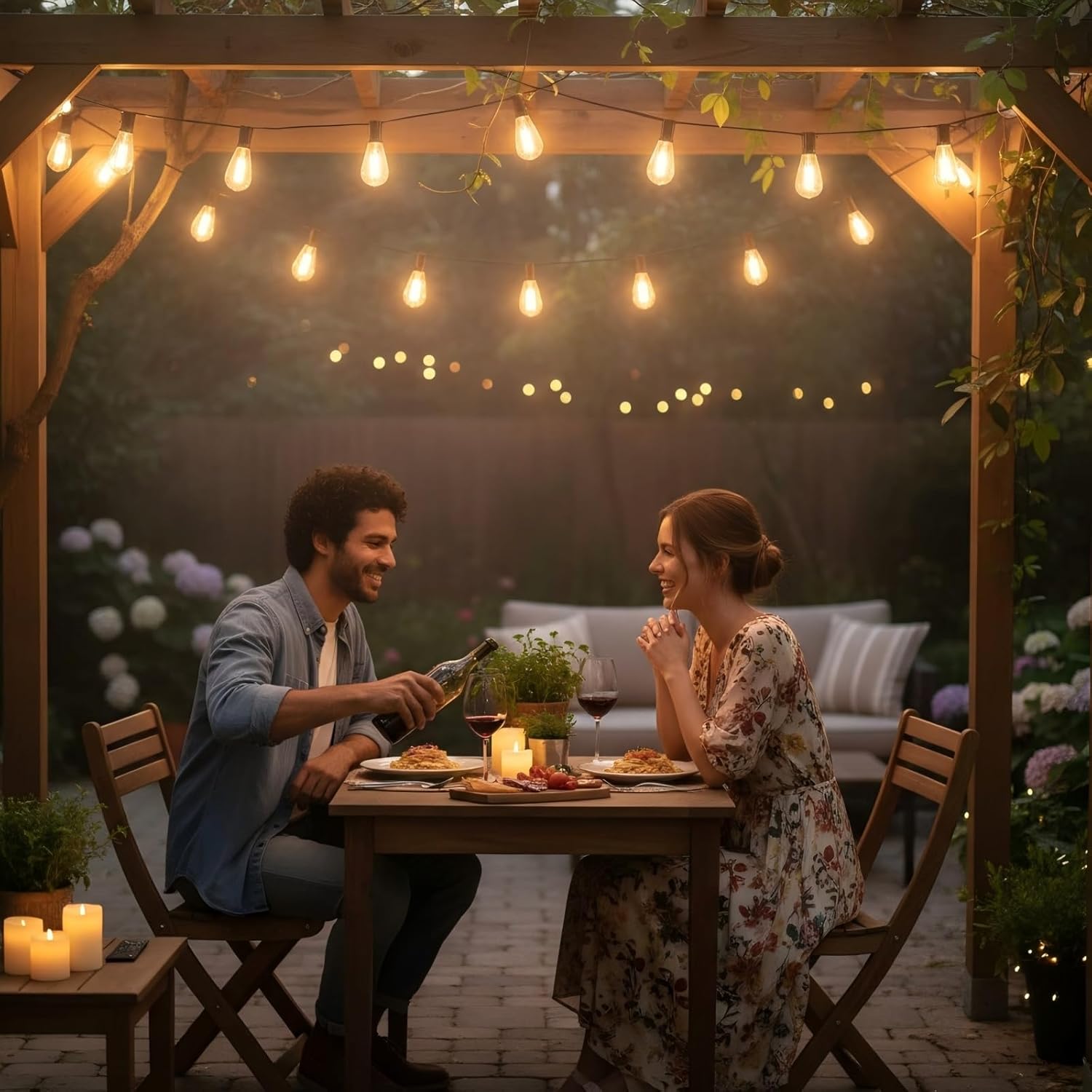 smareal 200FT Outdoor String Lights, LED Patio Lights with 62 Shatterproof S11 Edison Bulbs, Ultra Long Waterproof Hanging Lights for Backyard Deck Porch Party Decor Commercial Use 2700K