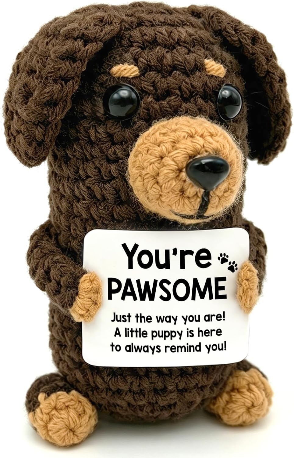 Dachshund Gifts for Dachshund Dog Lovers Birthday Gifts for Women Men Her Him, Mini Cute Emotional Support Inspirational Crochet Dog Gift for Friends Coworkers, Handmade Crochet Puppy Desk Décor