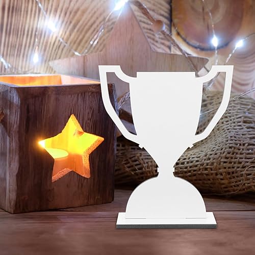 Miniatura 8 de EXCEART Cartel de trofeo de premio de sublimación en blanco, letrero de trofeo deportivo de mesa, letrero decorativo de trofeo de transferencia de