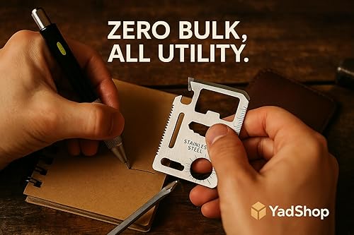 Miniatura 7 de Juego de regalo de bolígrafo táctico 12 en 1 y tarjetas multiherramientas de acero inoxidable  Cartera delgada de supervivencia y herramientas EDC