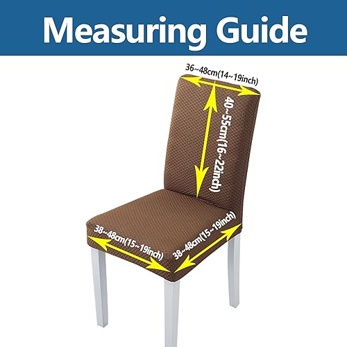 Miniatura 4 de ILMF Jacquard Stretch Dining Room Chair Covers, Universal Removable Dining Chair Slipcovers Anti-dust Anti-Dirty Washable Chair Seat Slipcovers Seat