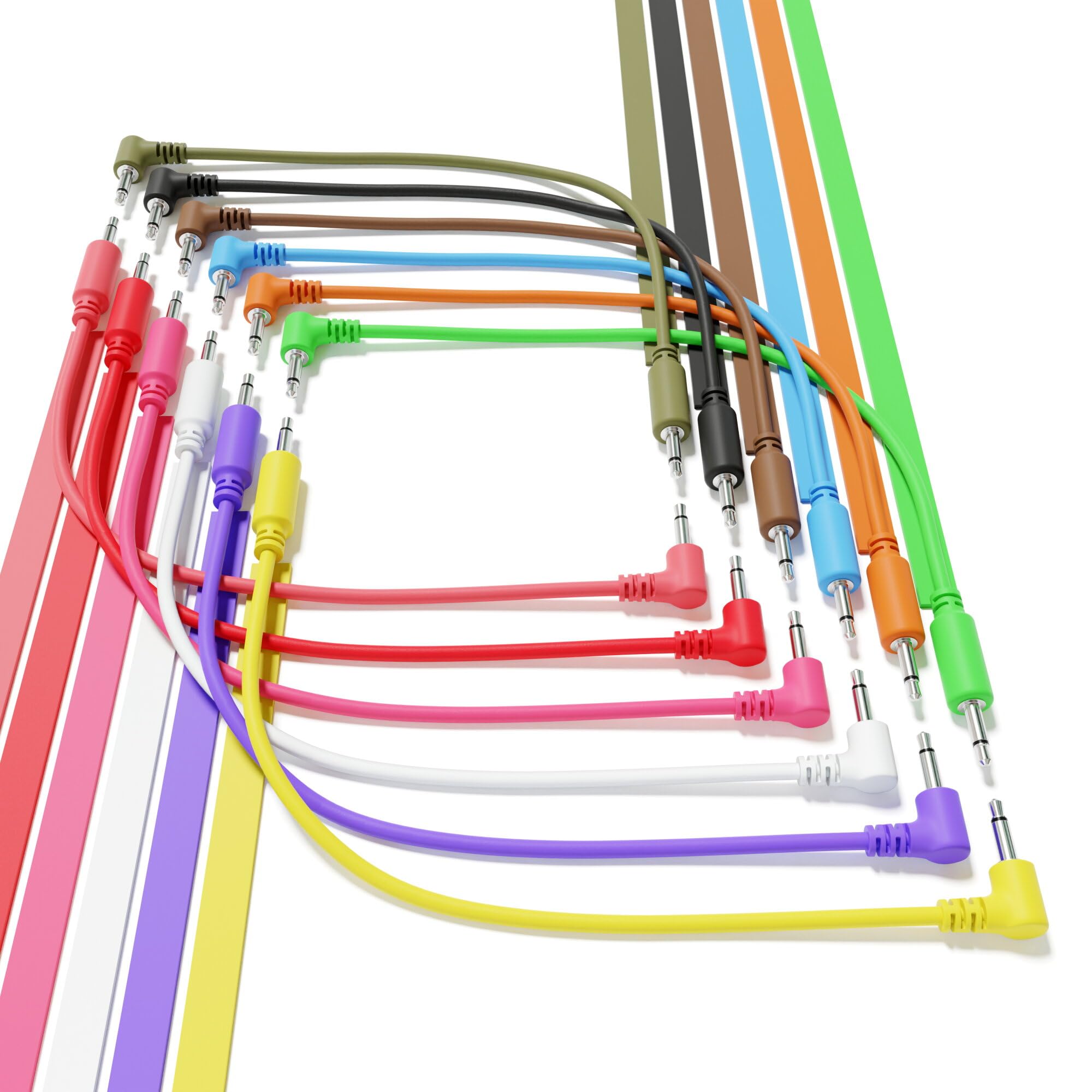 12-Pack Cavi Ibridi Modulari Patch Mono TS 3,5mm 1/8"Eurorack Synth Sintetizzatore [120cm 47"]
