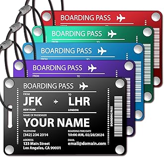 Luggage Tags for Suitcases: Boarding Pass Style Personalized Luggage Tags and Bags with Customizable Flight Details