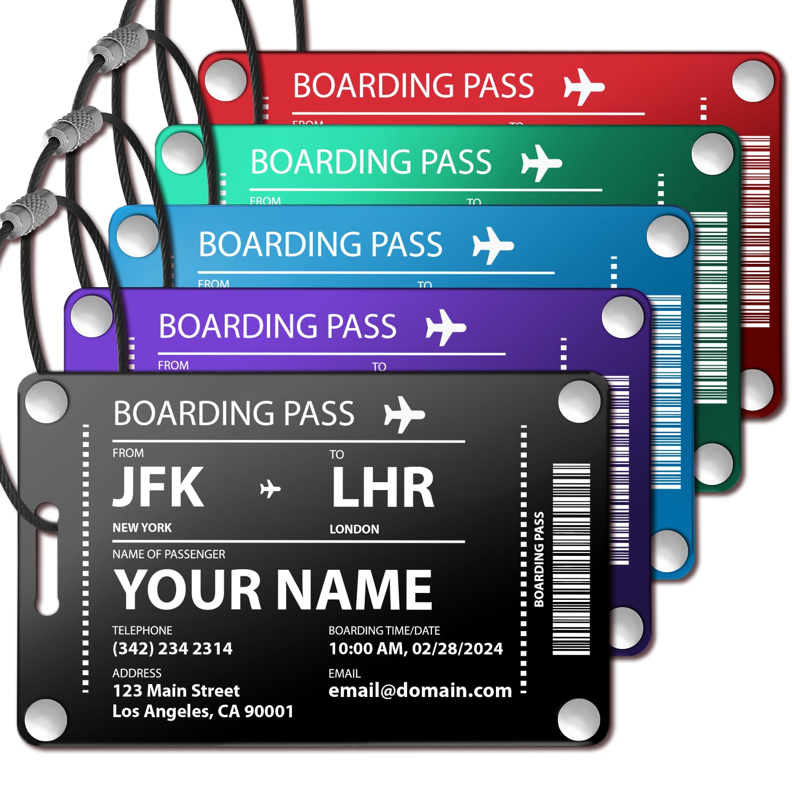 Luggage Tags for Suitcases: Boarding Pass Style Personalized Luggage Tags and Bags with Customizable Flight Details