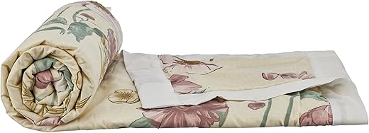 Amazon Brand - Solimo Single Microfiber Quilt|100% Microfiber Exterior|120 GSM|for Mild Winters and Ac Rooms (Lilac Ferns)