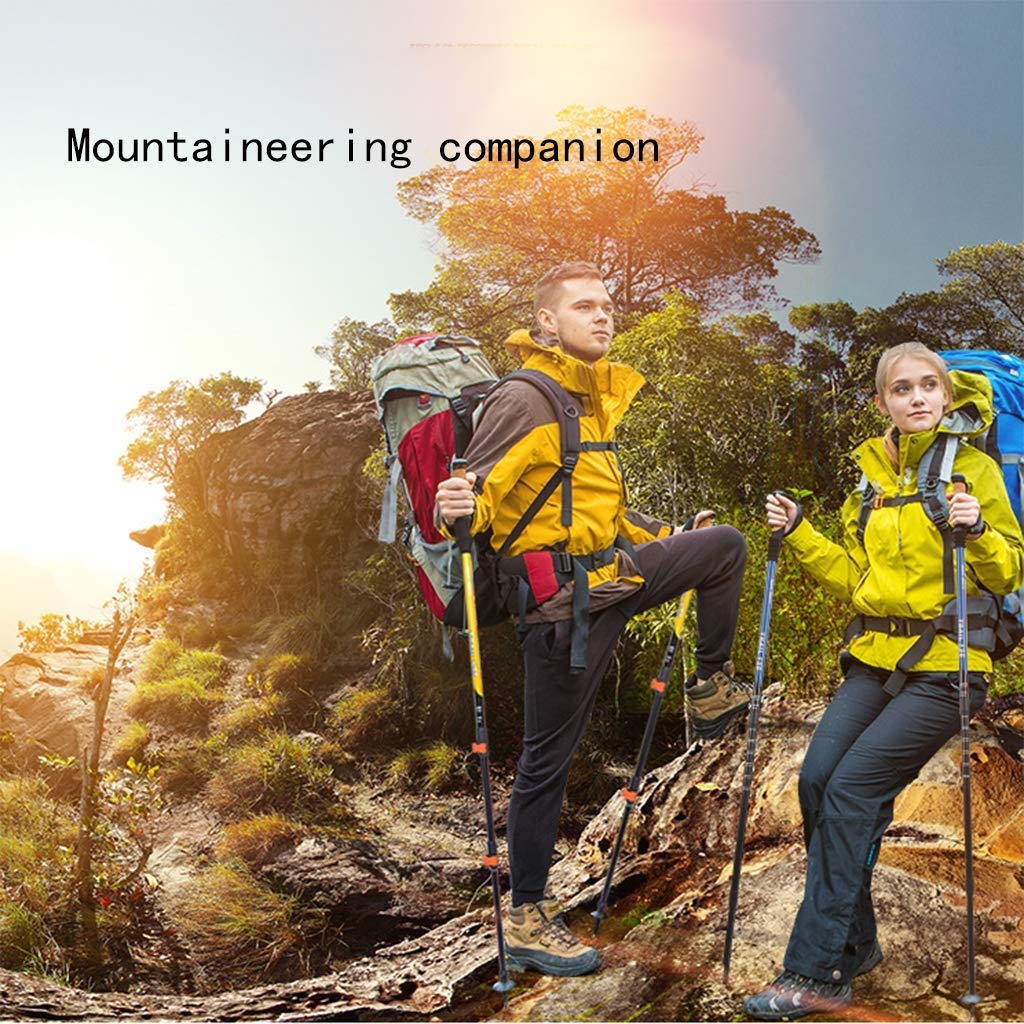 Trekking Kij trekkingowy, laska o regulowanej wysokości, laska z prostym uchwytem z odpornym na wstrząsy i systemem szybkiego blokowania, odpowiedni dla dzieci, w średnim wieku i osób starszych,