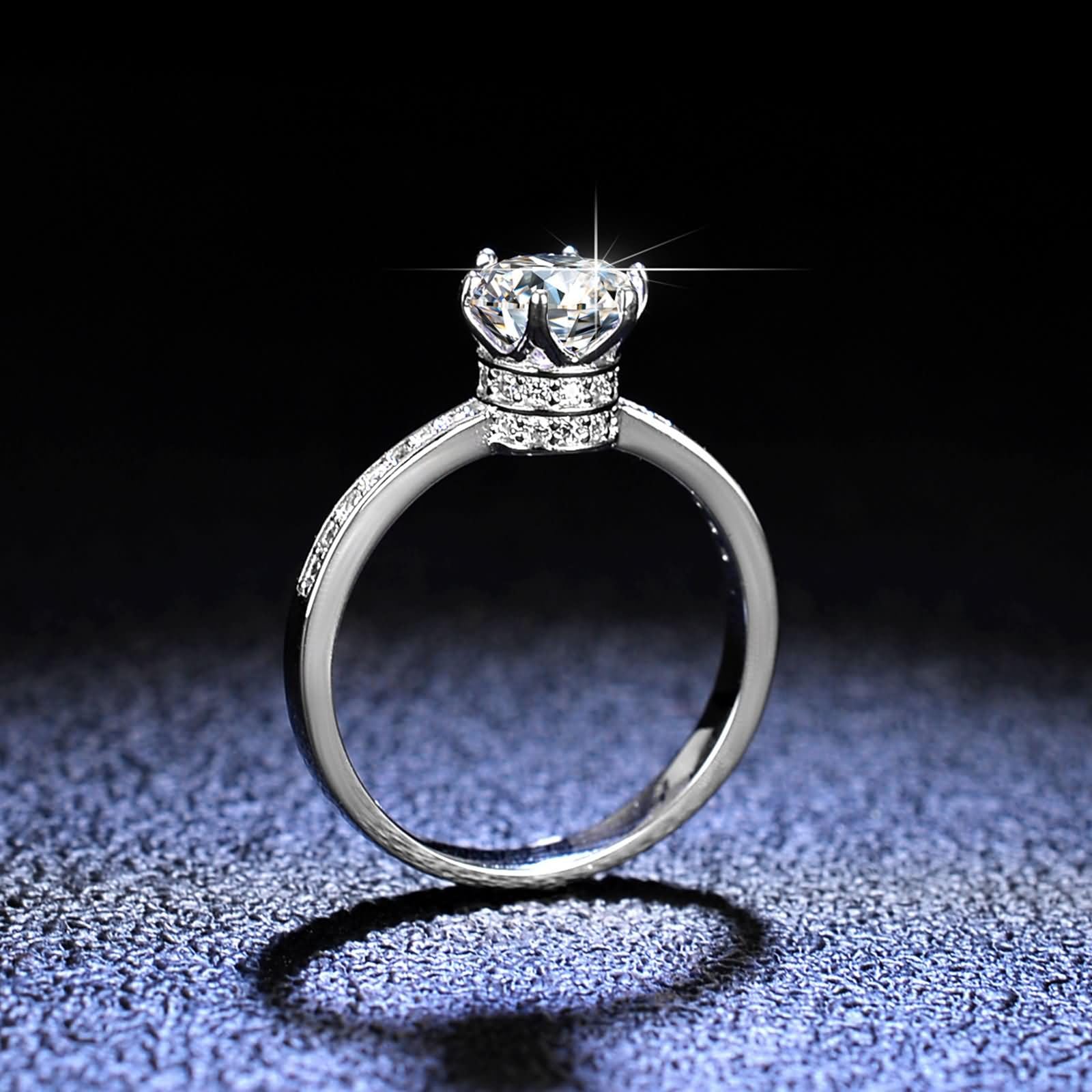 Unikalne pierścionki zaręczynowe Moissanite, Moissanite Halo 18-karatowe złote pierścionki zaręczynowe dla kobiet, 9K/14K/18K białe złoto | rozmiar H 1/2-V 1/2