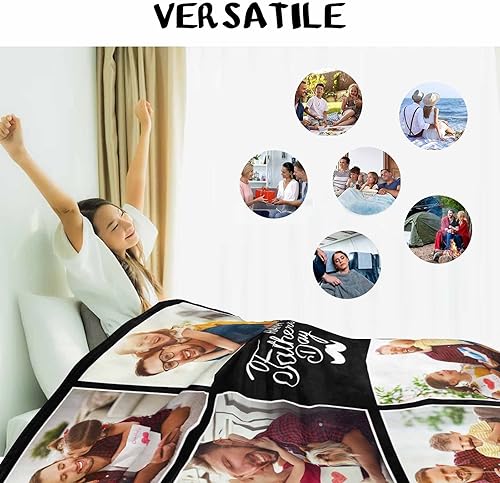 Miniatura 4 de Manta personalizada con foto feliz, manta personalizada con imagen única de hija