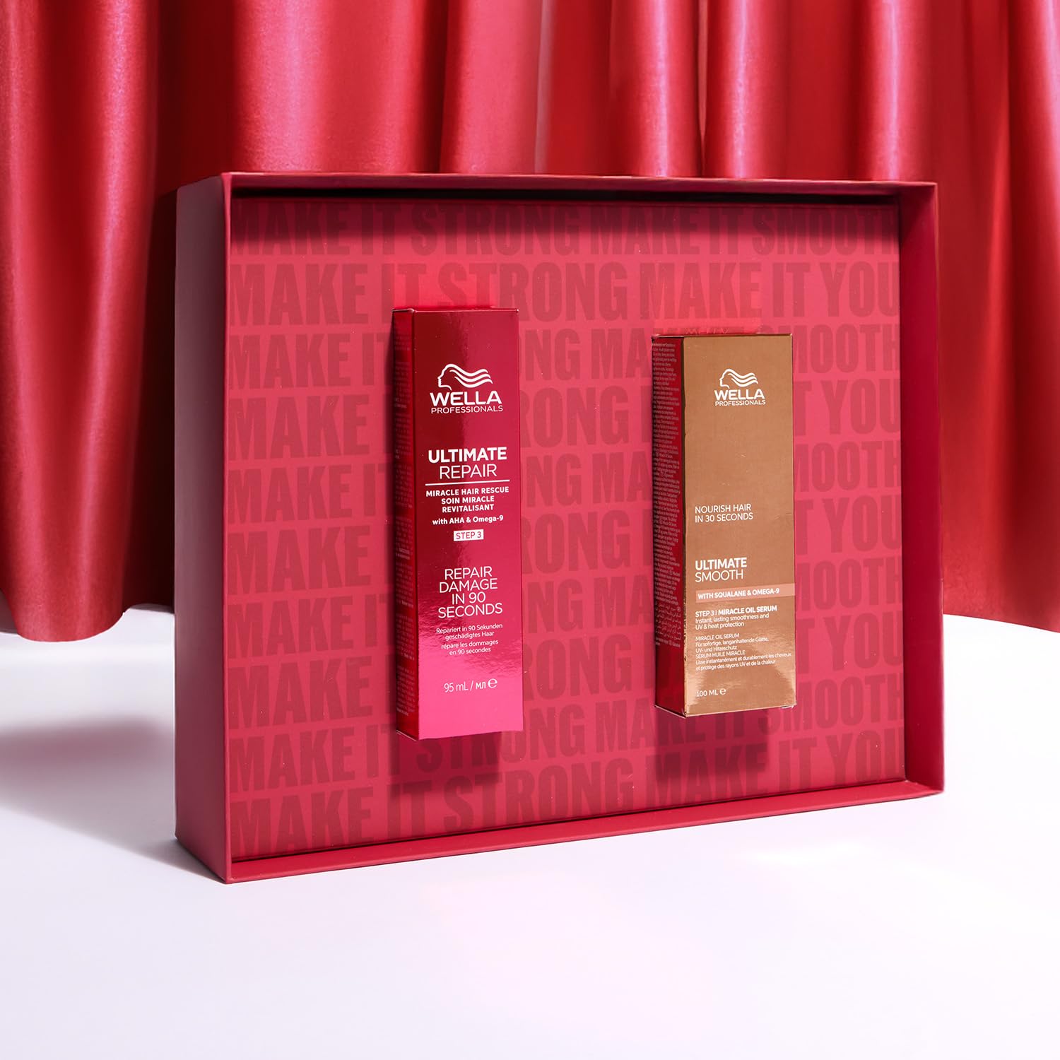 Wella Professionals Utimate Duo - Repair e Smooth - Cofanetto Natalizio – Miracle Hair Rescue & Miracle Oil Serum – Riparazione e Morbidezza - Disciplina con Squalano, AHA e Omega‑9 (95 + 100 ml)